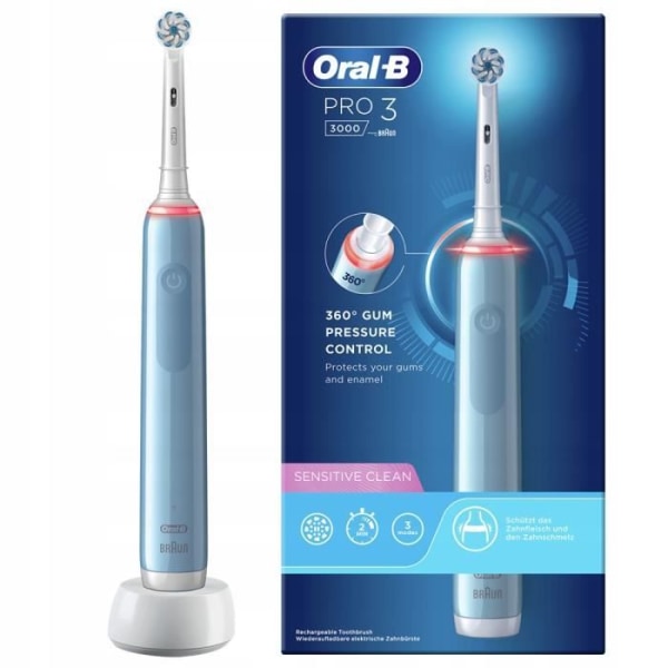 Oral-B Pro 3 3000 Sensitive Clean eltandborste + 4 ersättningsspetsar
