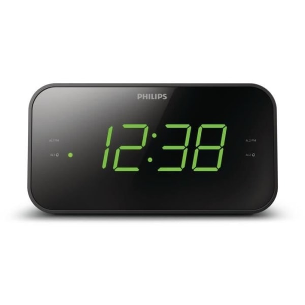 PHILIPS TAR3306/12 - Klockradio - Stor läsbar skärm - Digital FM-tuner 20 förinställningar - Dubbla larm - Progressiv volym