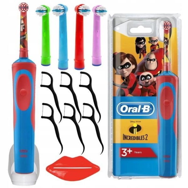 Oral-B The Incredibles elektrisk tandborste + 4x tandborsthuvuden