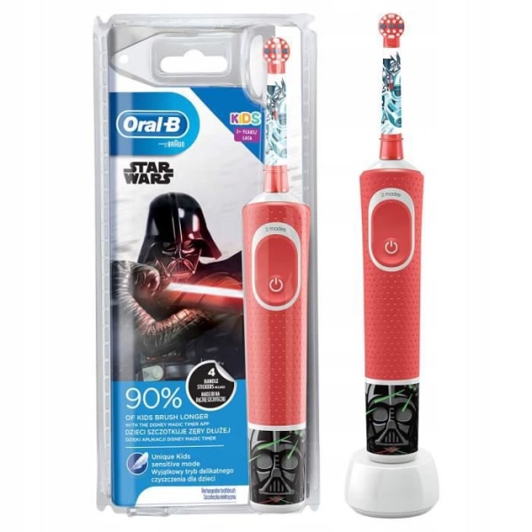 Oral-B Vitality 100 Star Wars elektrisk tandborste + x4 utbytestips + vitt fodral