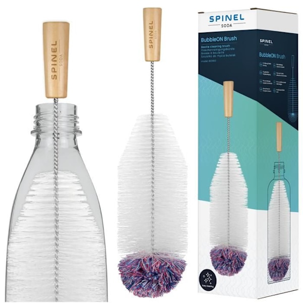 Vit Spinel Vatten Carbonation Device Bottle Rengöringsborste