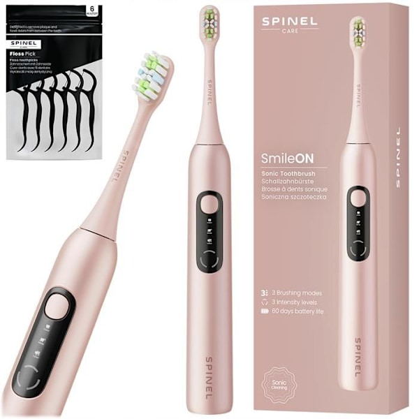 SpinelCare SmileOn Pink tandborste + tandstickor