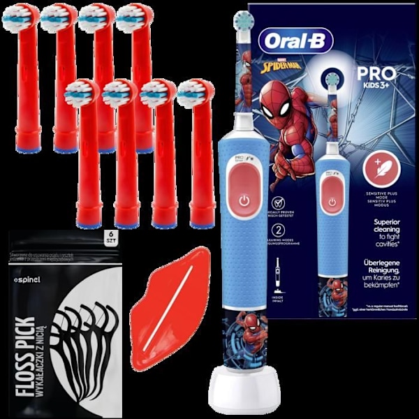 Elektrisk tandborste - Oral B - Vitality Pro 103 Spiderman - Barn uppladdningsbar 2 lägen med tillbehör Spindelmannen