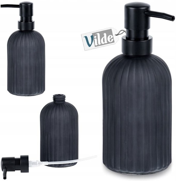 Sättning för tvål - Vilde - 400ml - Svart glas - Modern design - Praktisk Svart
