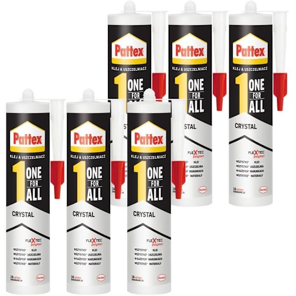 6x Pattex One4All Crystal 290g lim för montering
