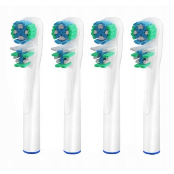 Set med 4 utbytbara huvuden lämpliga för Oral-B Double Clean roterande elektriska tandborstar