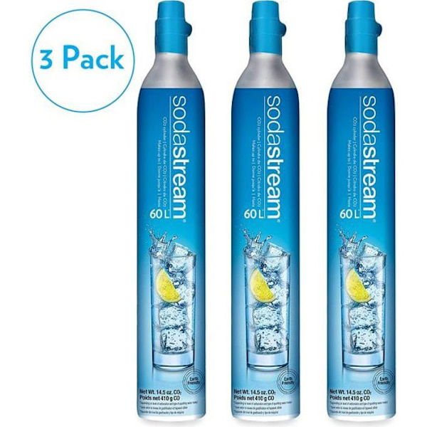 Förpackning med 3 CO2-flaskor - Sodastream - Original - Återvinningsbar - Utbytbar - 180 liter