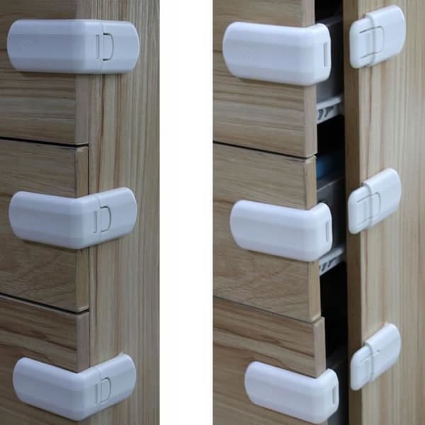 Säkerhetsskåp och skåp - BabySafe - 3-pack kroklås - Barnskydd - Enkel installation