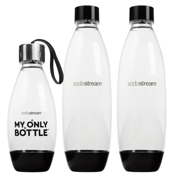 Sodamaskin - SodaStream - Terra - Svart - 3 flaskor - 3 siraper - Quick Connect Svart