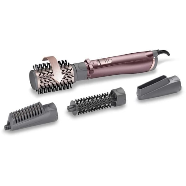 BaByliss AS960E Blow Brush - Beliss Big Hair 1000 4-i-1 Roterande med 4 utbytbara tillbehör lila-grå