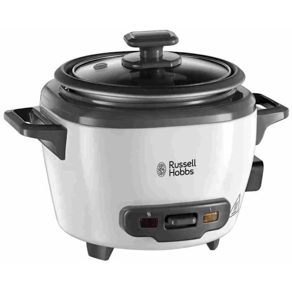 Riskskogare RUSSELL HOBBS - 27020-56 - Kapacitet 0,7L - Upp till 3 portioner ris - Avtagbar non-stick kärl - 200W vitt och grått