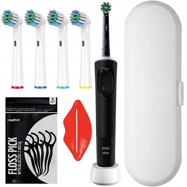 Elektrisk tandborste - Oral B - Vitality PRO Protect X Clean - 3 lägen - Fodral - 5 borsthuvuden - Timer