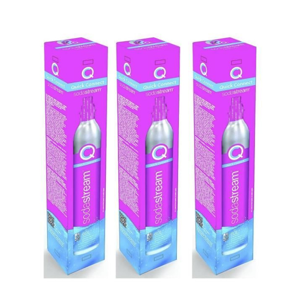 Sodastream Set med 3 CO2-gascylindrar 60l quick connect för kolsyremaskin - 3 x quick connect cylindrar