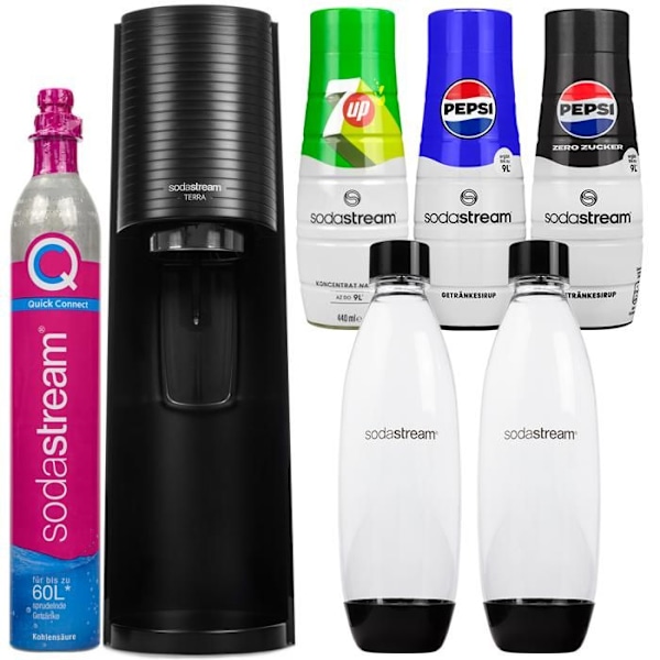 Saturator SodaStream - SodaStream - TERRA - Svart - 2 Flaskor - Inkluderar Sirap Svart