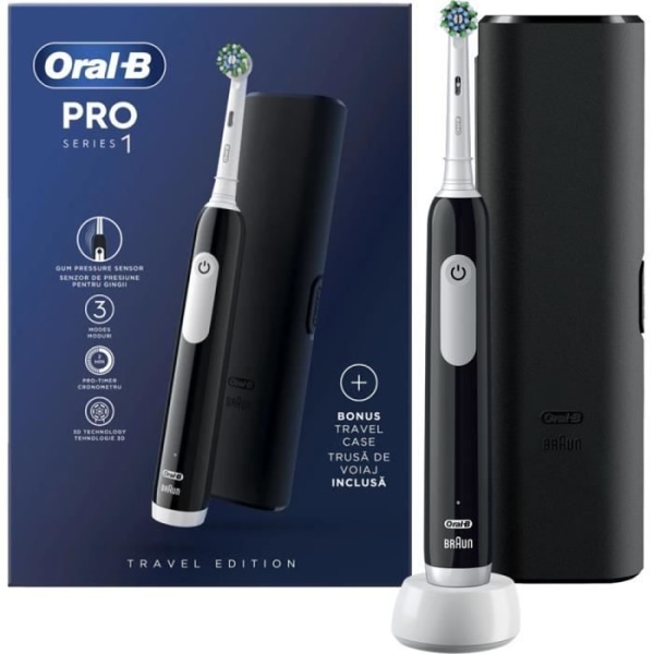 Oral-B Pro Series 1 eltandborste svart med 3 lägen + fodral