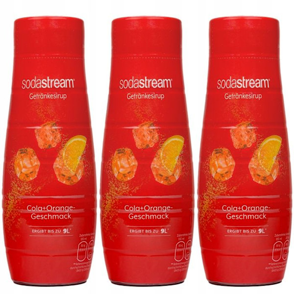 3x Sodastream Cola & Orange Sirap 440 Ml För satiratorn