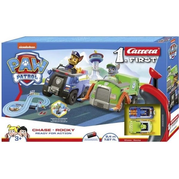 CARRERA PAW PATROL Race Track - Redo för action med Chase och Rocky - 2,4 m längd Flerfärgad