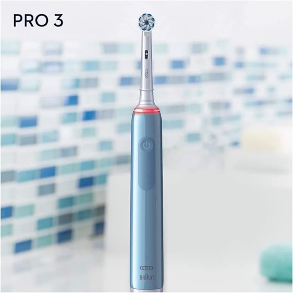 Elektrisk tandborste - Oral-B - Pro 3 - Trycksensor - Batteritid 2 veckor - Rengöringslägen