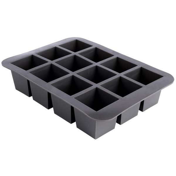 Iskubsform - Silikon - 19,5x14x4 cm - Flexibel - 12 kuber - Diskmaskinvänlig