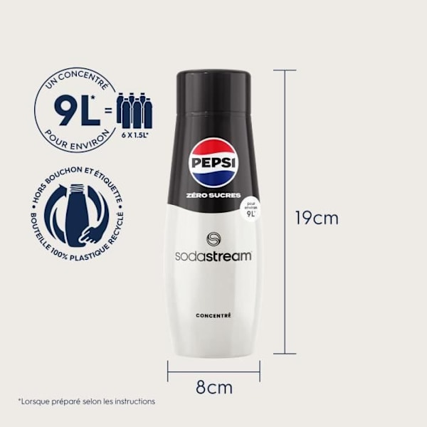 Koncentrat SODASTREAM - Paket med 6 Pepsi Zero socker - Upp till 54L dryck - 440 ml Vit