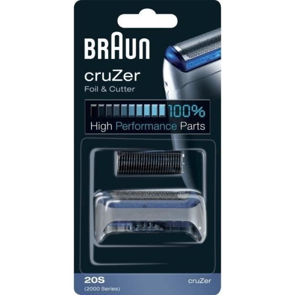 Ersättningshuvud och blad till Braun cruZer 20S elektrisk rakapparat - Silver