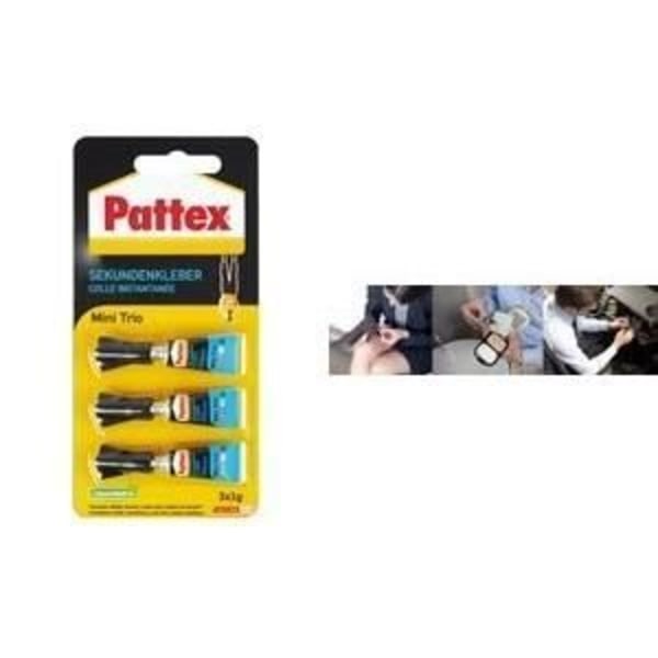 Pattex Mini Trio snabbhärdande lim - PATTEX - Svart/röd - 3x1g