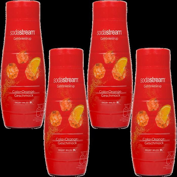 Pack av 4x SodaStream Cola - Apelsinssirap 440ml - 9 liter - Ekonomisk - Sodamaskin