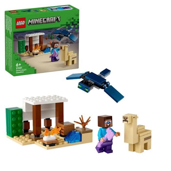 LEGO® 21251 Minecraft Steves ökenexpedition, videospelleksak, biom med hus och minifigurer Flerfärgad