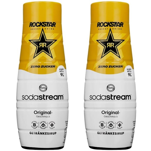 Sirop SodaStream - Rockstar - Original Zero - 2x440ML - Energizer - Utan socker - Uppfriskande