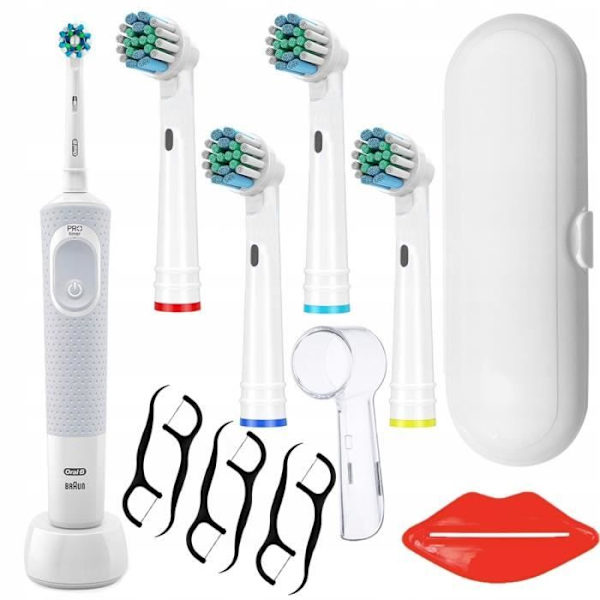 Elektrisk tandborste - Oral-B - Vitality 100 - CrossAction - 5 ersättningstoppar - Tillbehör inkluderade