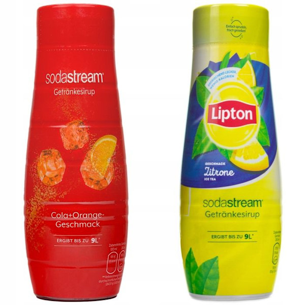Sirap för SodaStream Cola Orange 440ml+ Lipton Ice Tea Citron 440ml