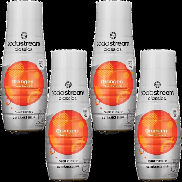 4x SodaStream sockerfri apelsinsirap 440ml