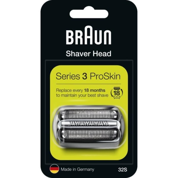Ersättningshuvud för Braun Series 3 ProSkin 32S elektrisk rakapparat - Grå