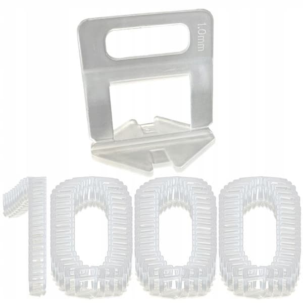 Klinkernivelleringsklipp - UNKNOWN - 1000-pack - 1 mm - Enkel installation - Effektivt system