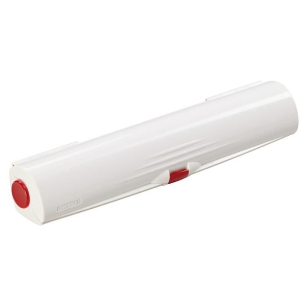 Leifheit Perfect Cut 23051 dispenser för filmskärare, dispenser för plastfilm och aluminiumfolie, praktisk sträckfilmsskärare