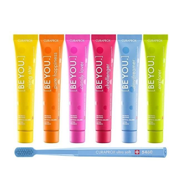 Curaprox - Be You 6 taste Pack Tandkräm 10ml + Ultra Soft Tandborste