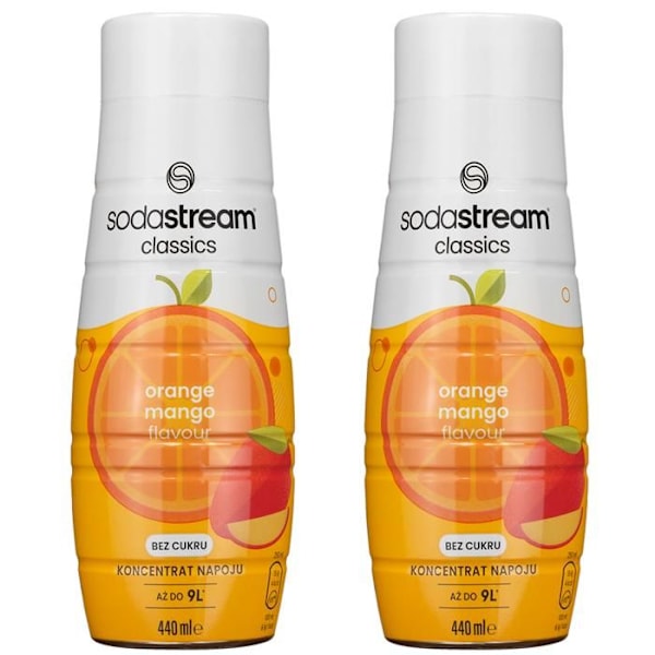 SodaStream Apelsin Mango Noll Socker 440 ML x2