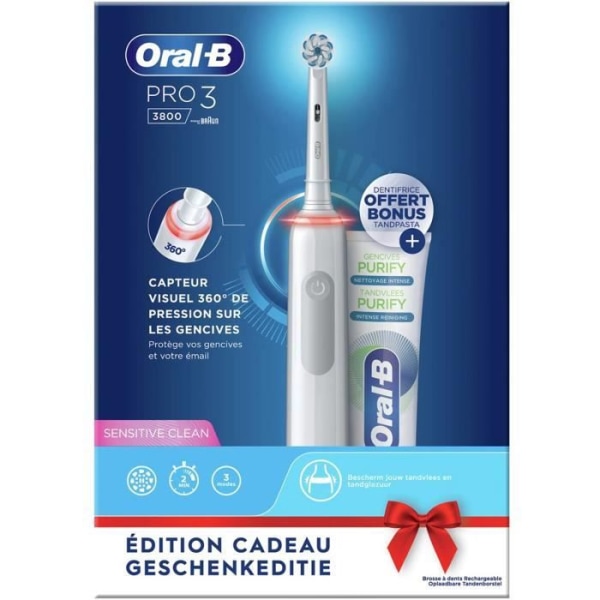 Oral-B Pro 3 3800 White Gift Edition eltandborste