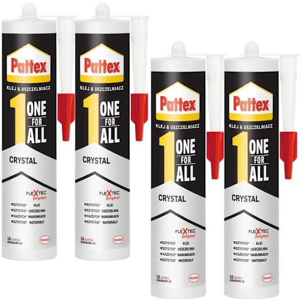 4x Pattex One4All Crystal 290g lim för montering