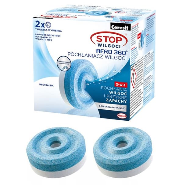 Fuktabsorberare - Ceresit - Aero 360 - 2 påfyllningar 450g neutral långvarig