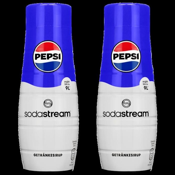 SodaStream Sirap - Pepsi - 2 Flaskor - 8 Liter - Klassisk Smak - Kolsyrad Dryck