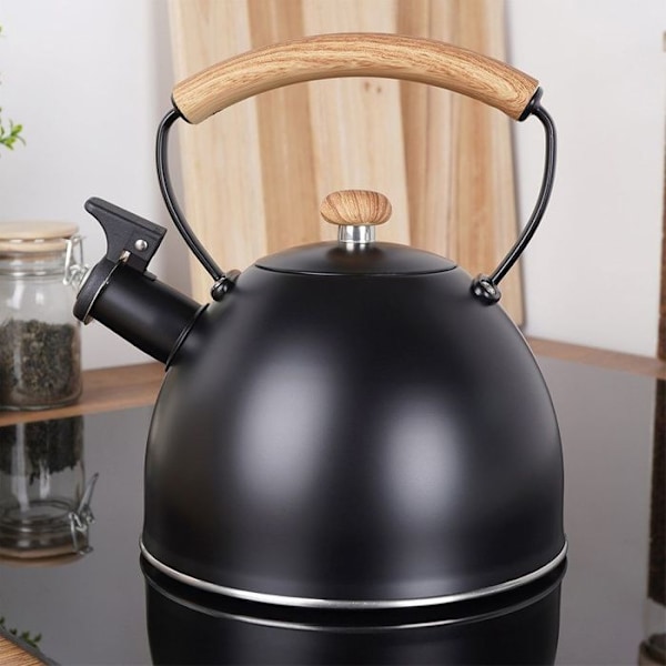 Vattenkokare - Vilde - STÅL - Rostfritt stål - 2,5 L - Tiltande visselpipa Matte svart