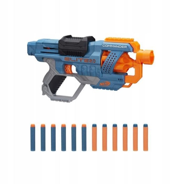 NERF Elite 2.0 Commander RD-6 Launcher + 30 pilar + taktisk väst Blå, Grå, Orange