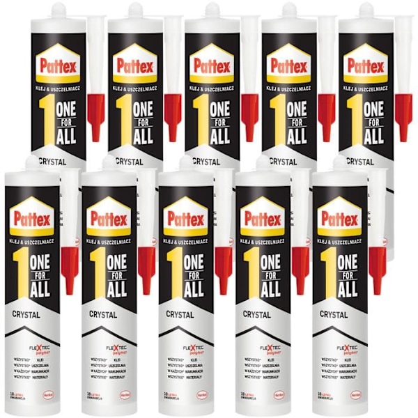10x PATTEX ONE FOR ALL KRISTALL LIM 290G VATTENTÄT STARK