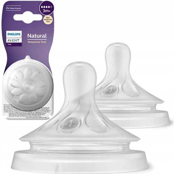 2x AVENT NATURAL RESPONSE FLASKA NAPP 3m+