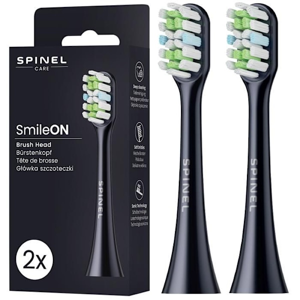 Spinel Care SmileON tandborsthöljen svart 2 stycken