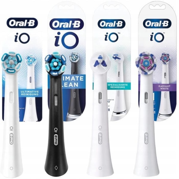 4x Oral-B iO Ultimate clean White + Ultimate clean Black + Radiant White + Specialized Clean tandborstspetsar