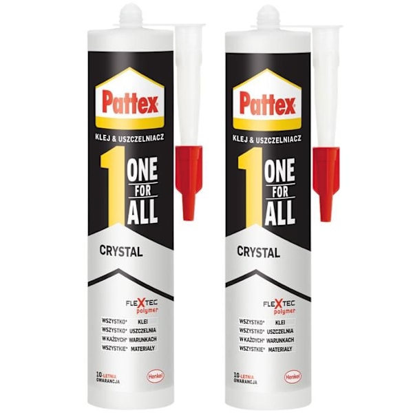 2x Pattex One4All Crystal 290g monteringslim