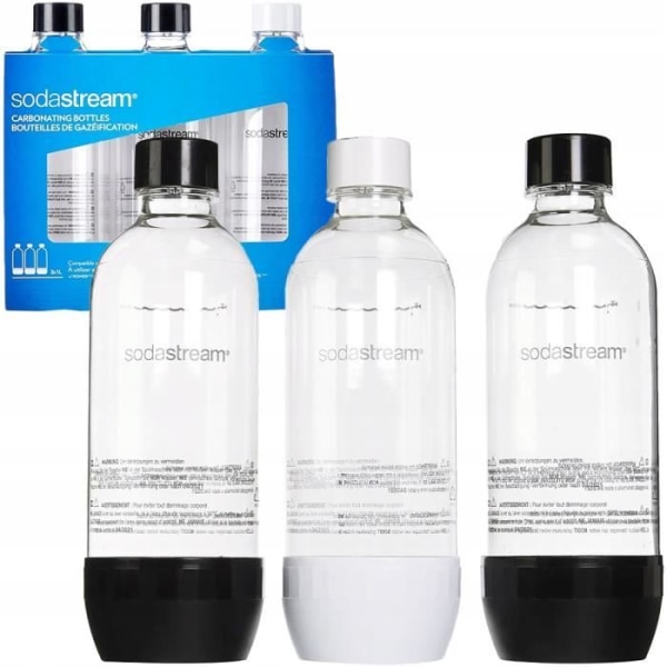 Set med 3 standard 1L Sodastream-flaskor
