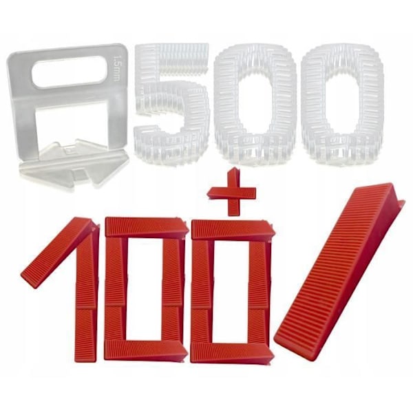 Tile Leveling Kit - Ej specificerat - 500 clips 1,5 mm - 100 kilar - Plast - Vit